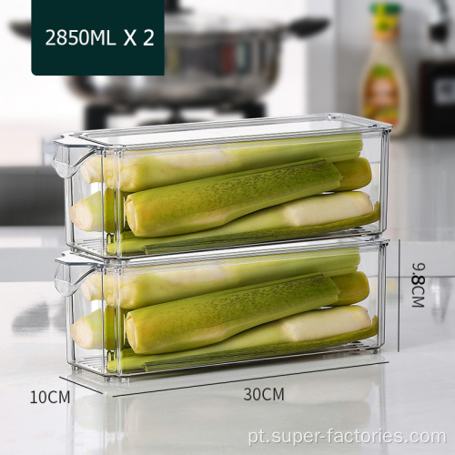 Recipiente de armazenamento de alimentos de refrigerador de plástico para cozinha